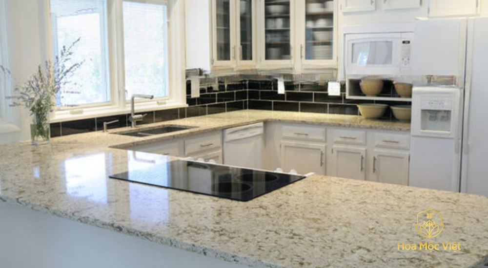 Thiết Kế Tủ Bếp Hiện Đại Kết Hợp Mặt Đá Granite